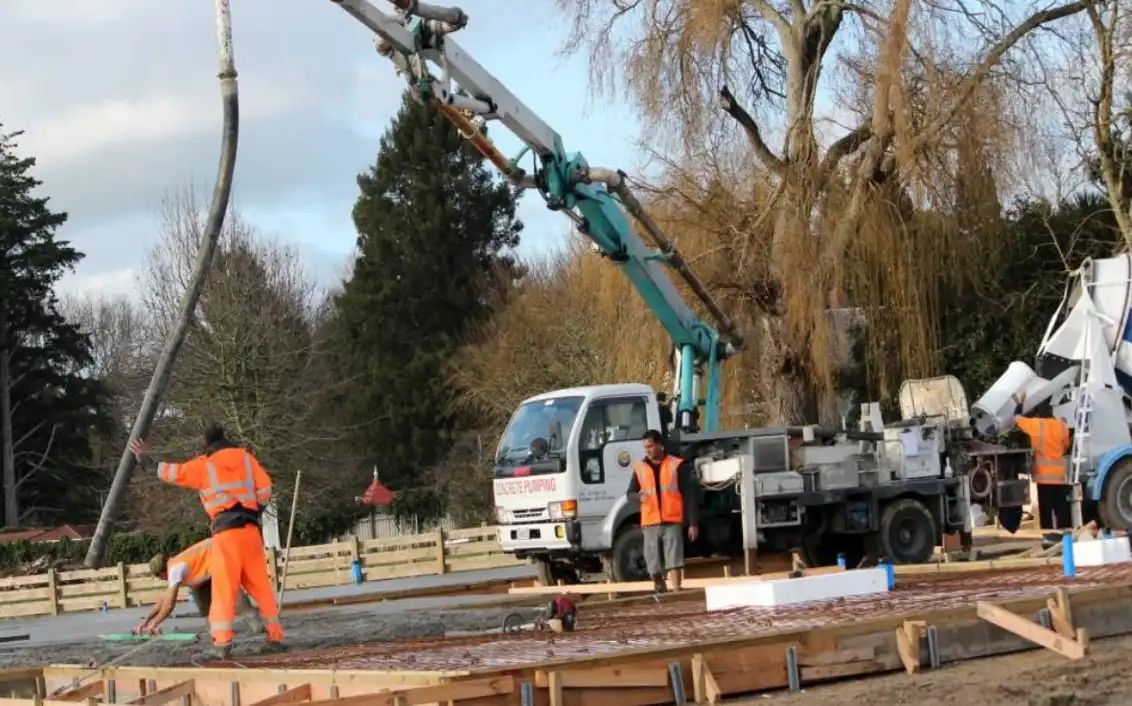 Concrete pump in action