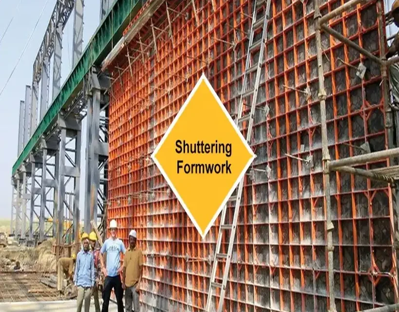 Workers tightening support ties 1